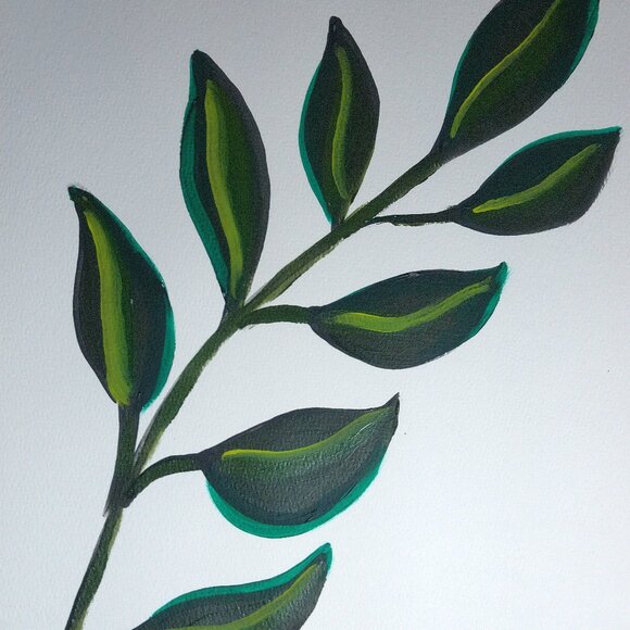 Other - Untitled Botanical Original Painting by Artist Rachael Potter
